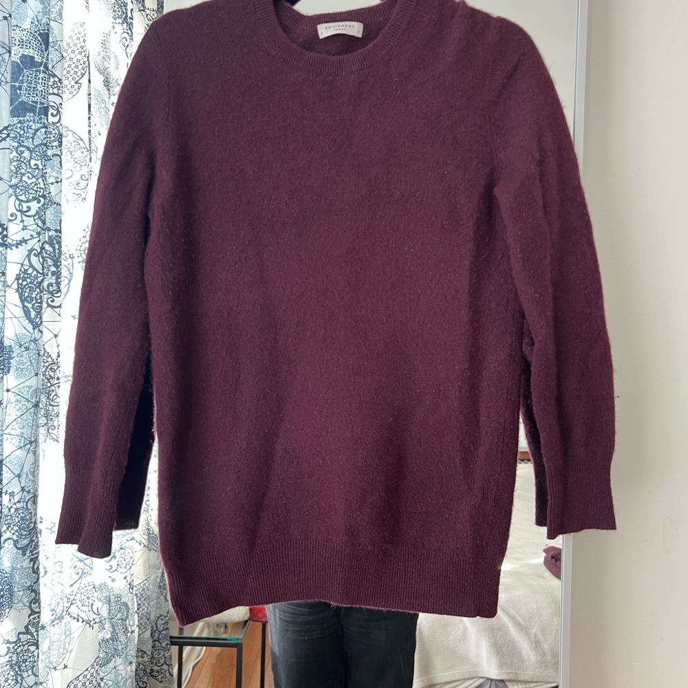 Equipment 100% Cashmere Burgundy Crew Neck Sweater